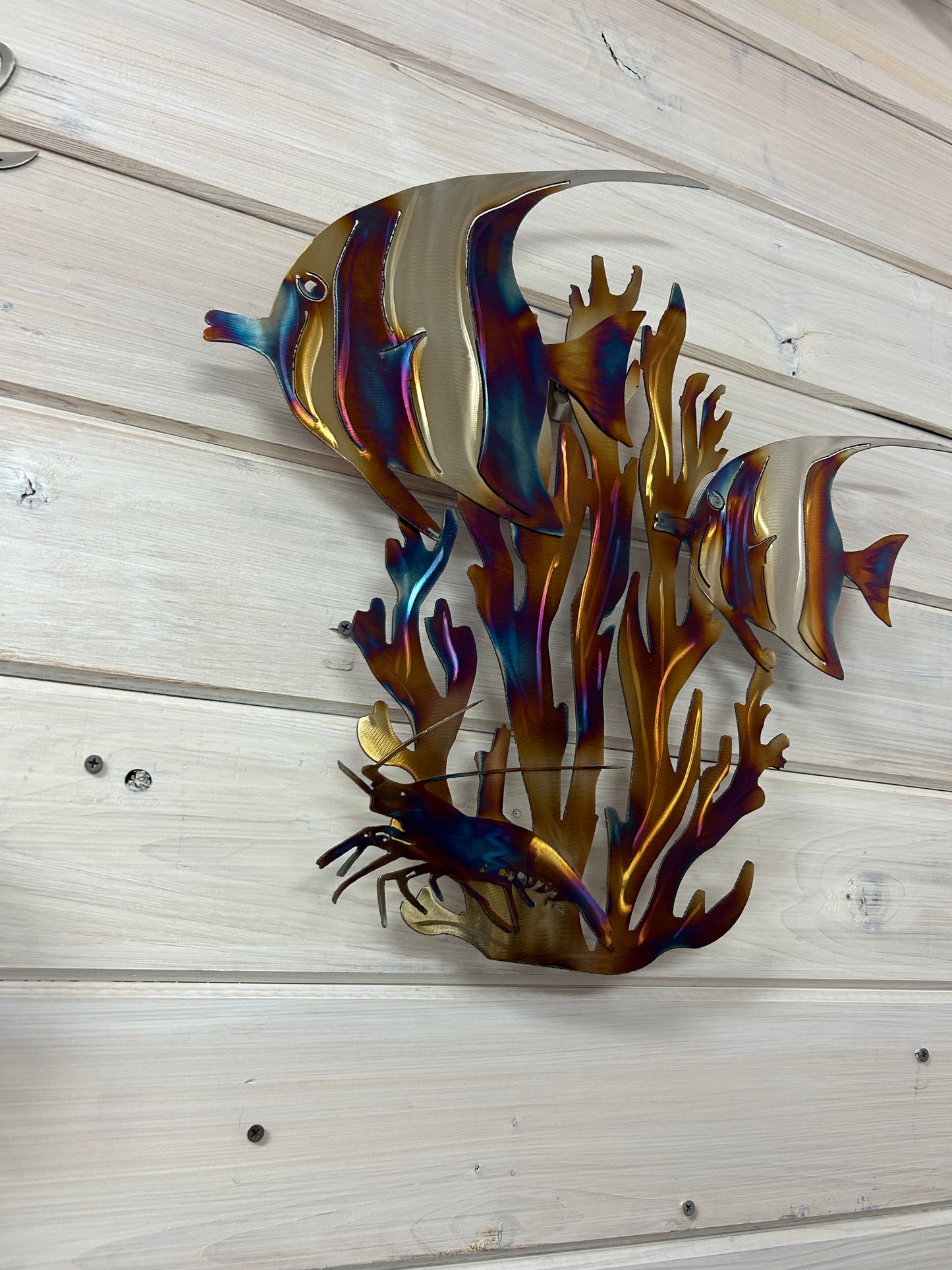 Coral reef and fish stainless steel