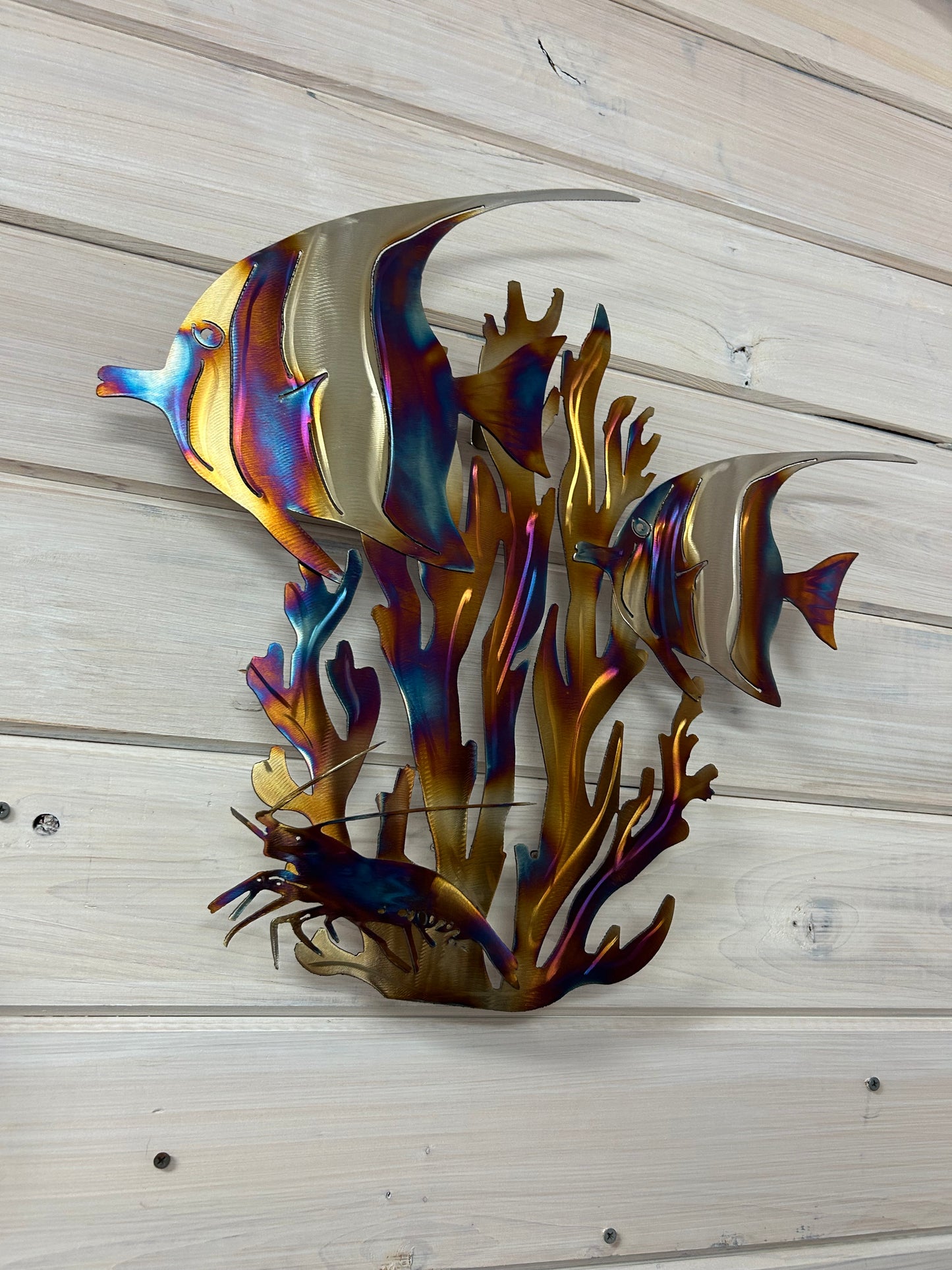 Coral reef and fish stainless steel