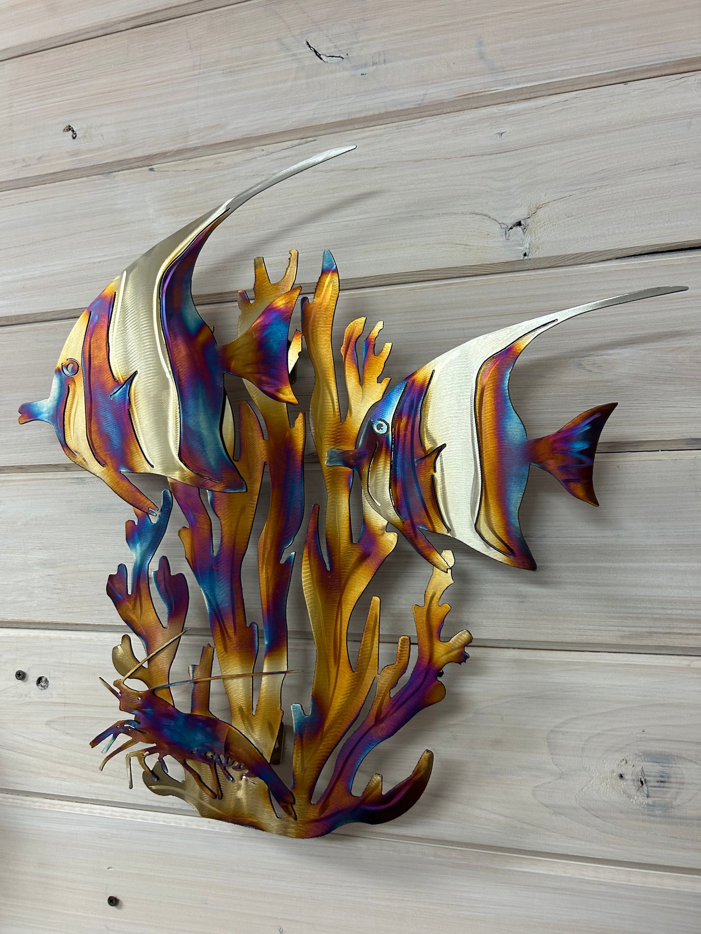 Coral reef and fish stainless steel