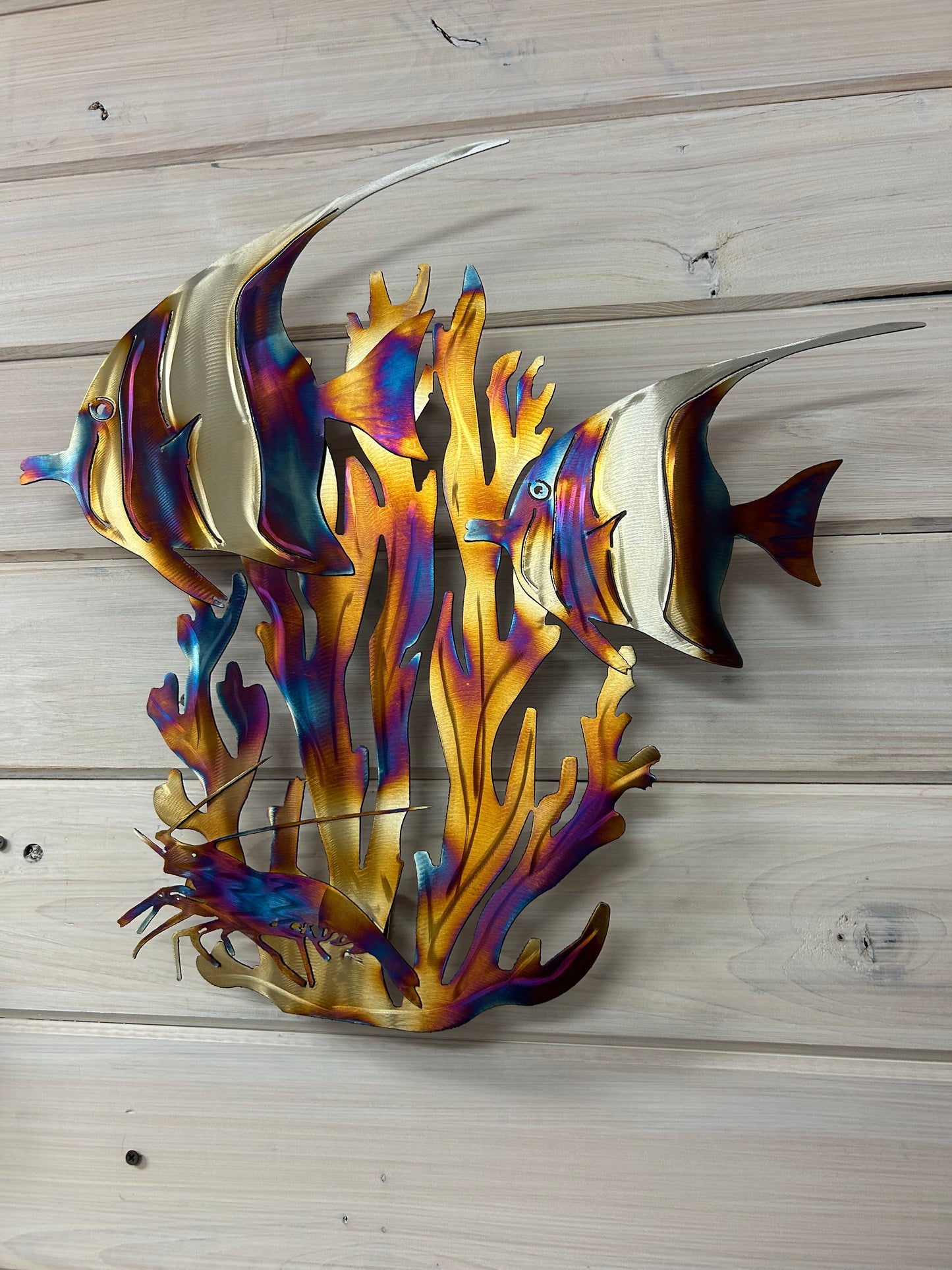 Coral reef and fish stainless steel