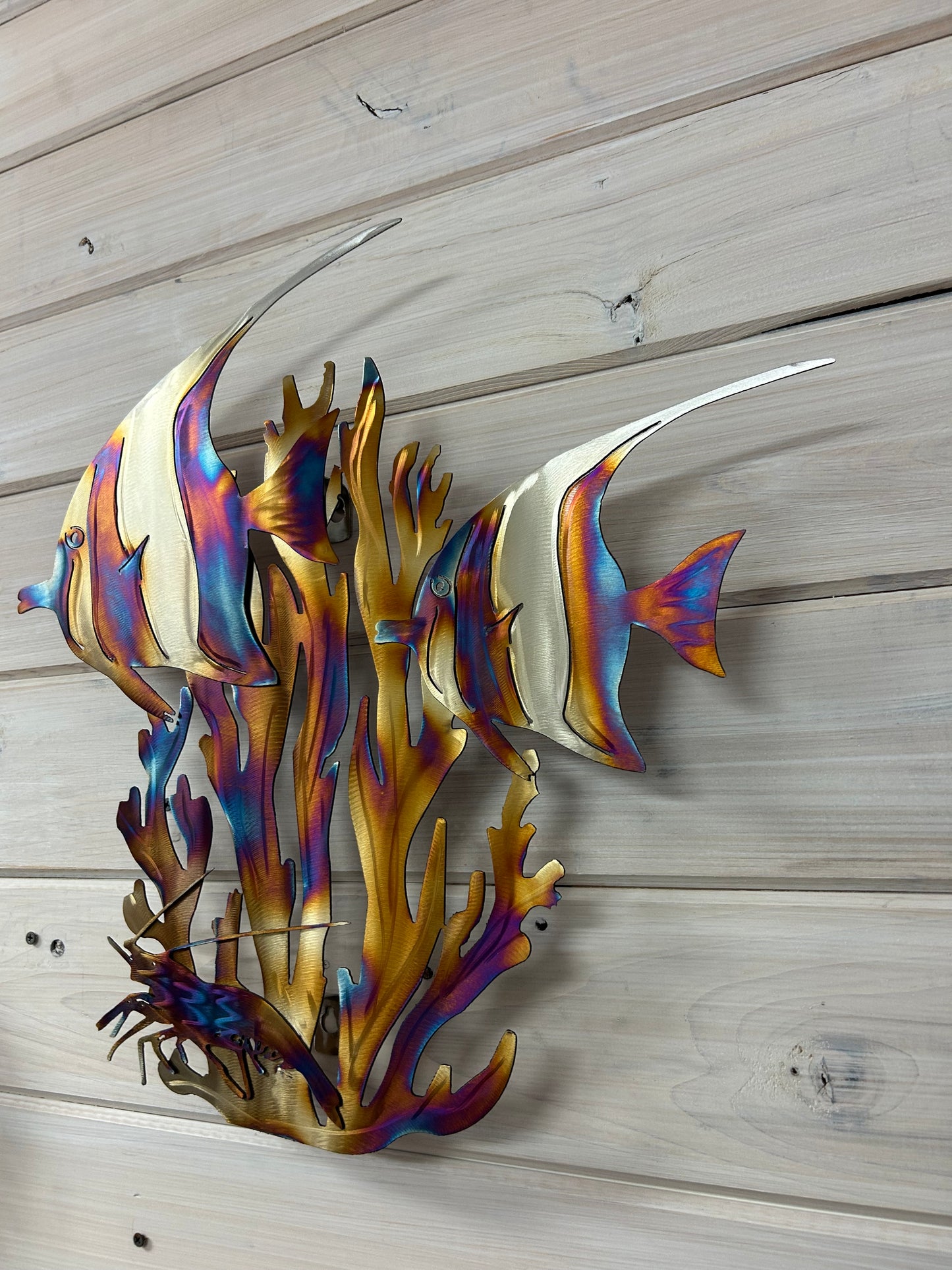 Coral reef and fish stainless steel