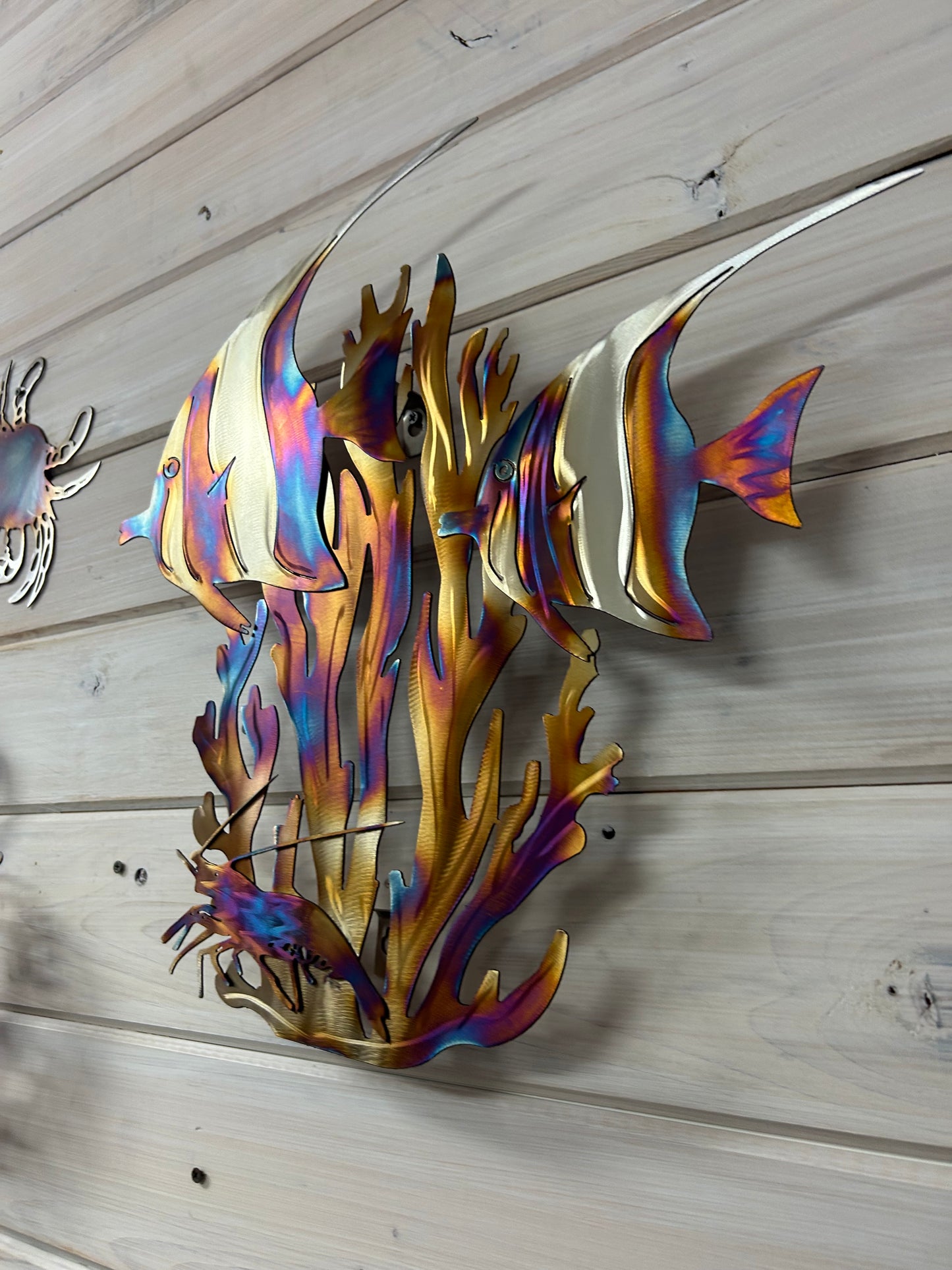 Coral reef and fish stainless steel