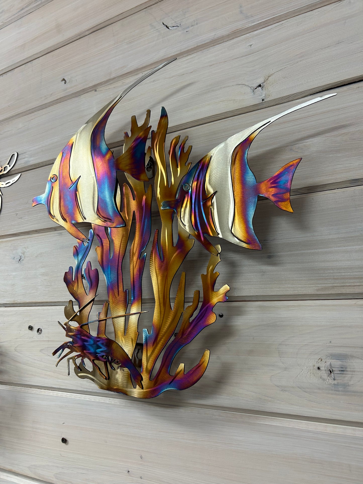 Coral reef and fish stainless steel
