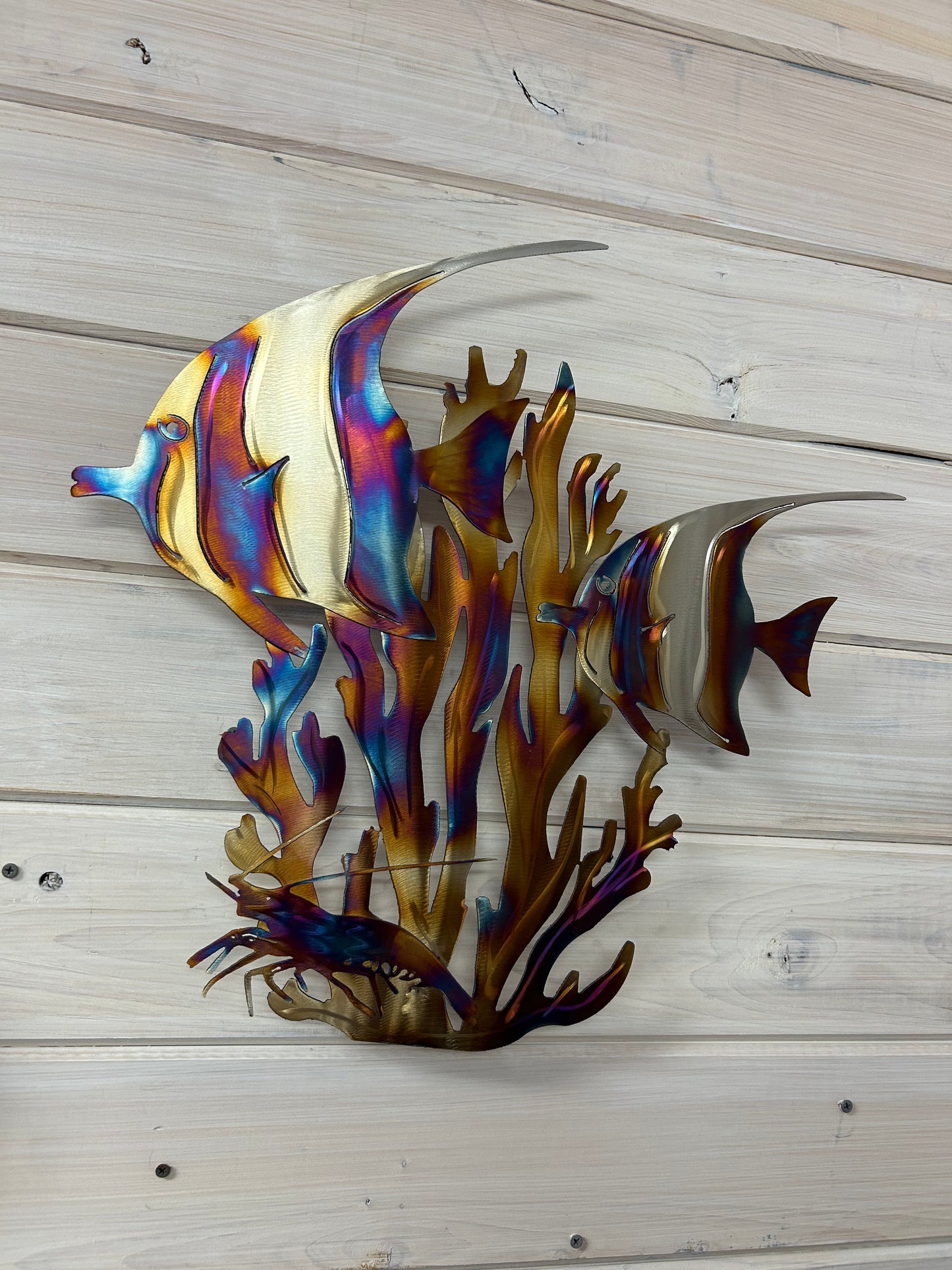 Coral reef and fish stainless steel