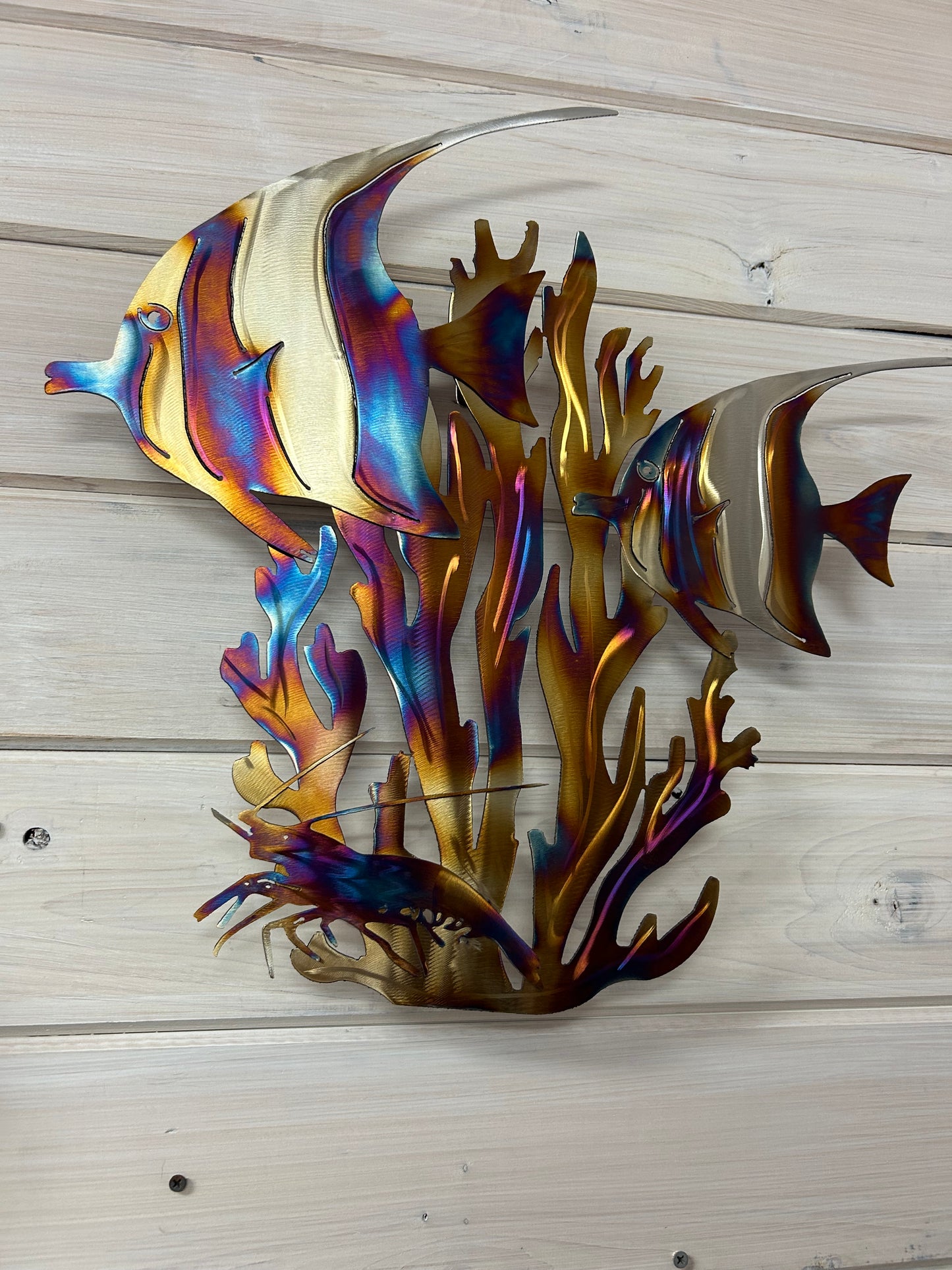 Coral reef and fish stainless steel
