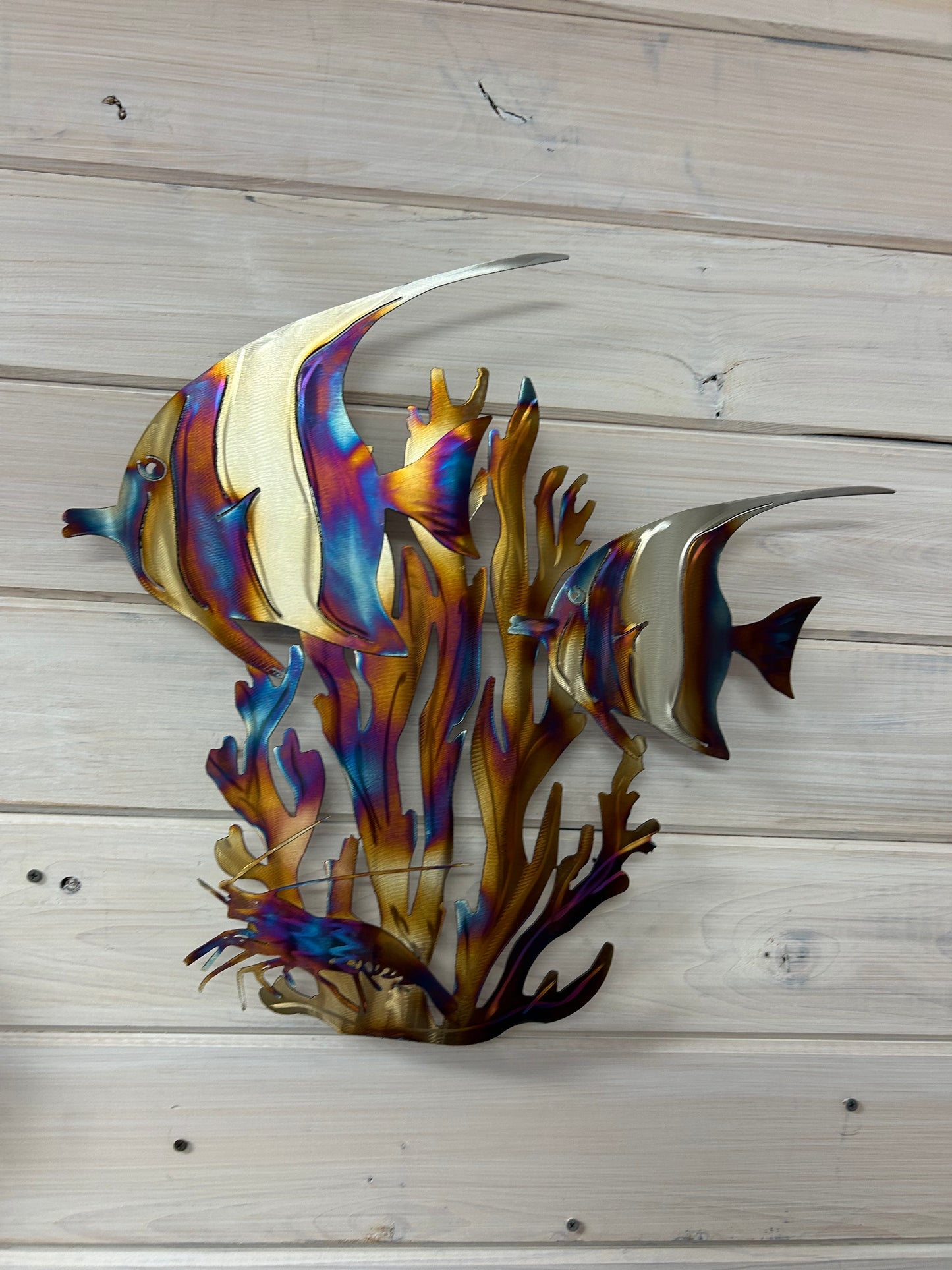 Coral reef and fish stainless steel