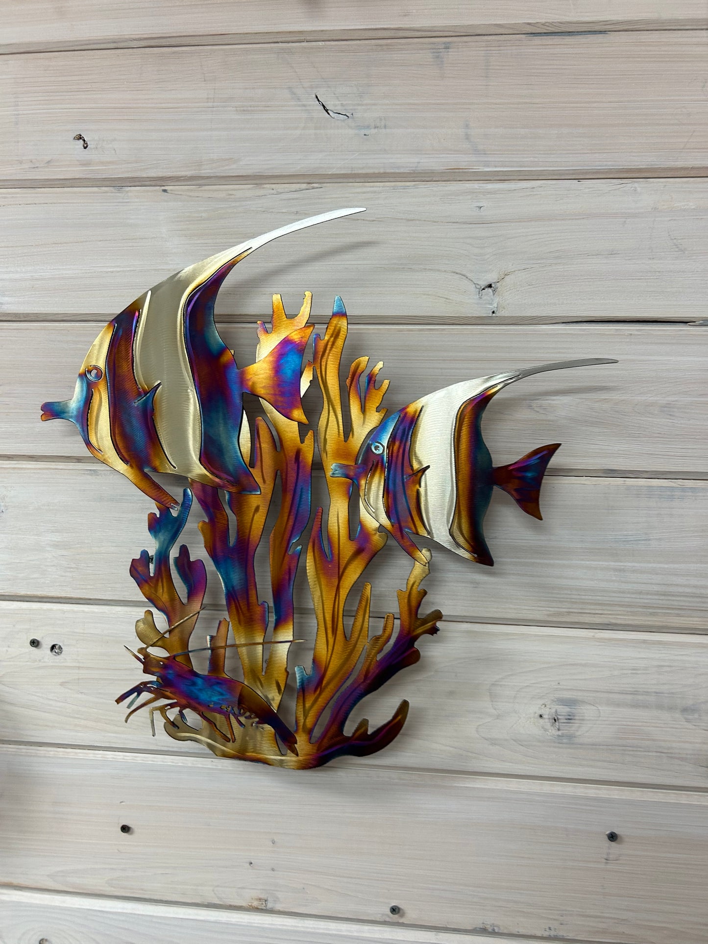 Coral reef and fish stainless steel