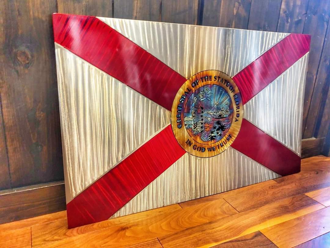 Florida States Flag stainless steel wall art