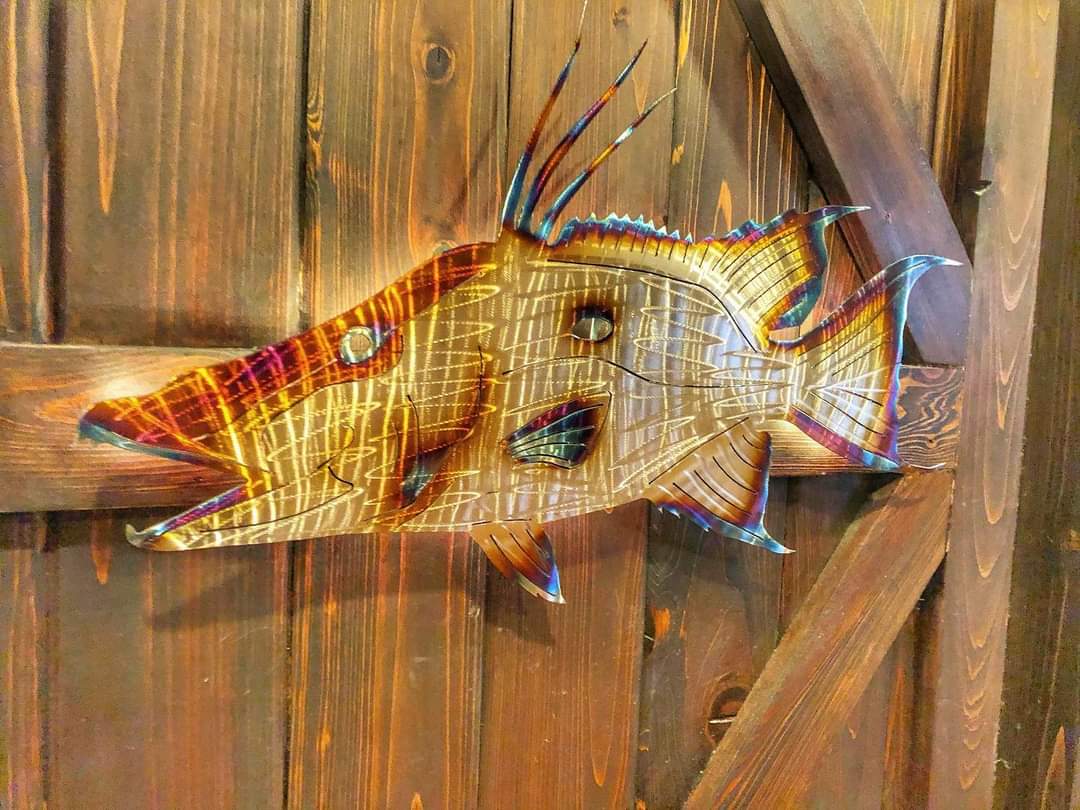 Stainless Steel Hog Fish Metal Wall Art