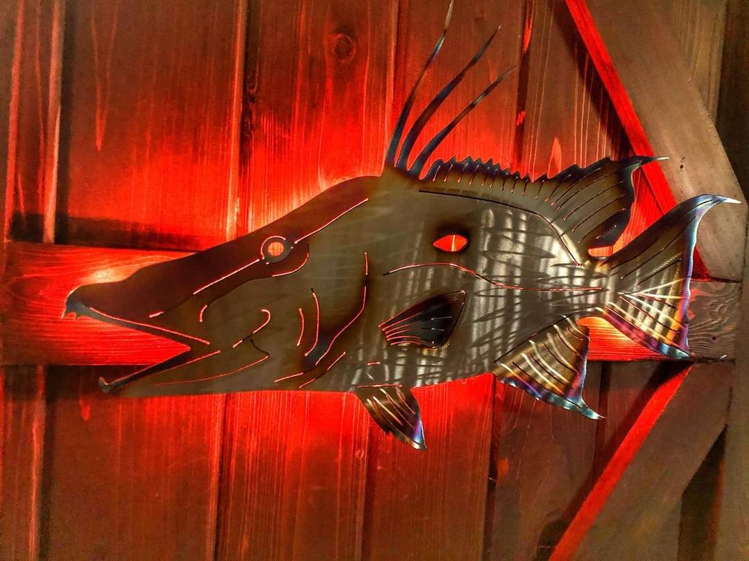 Stainless Steel Hog Fish Metal Wall Art