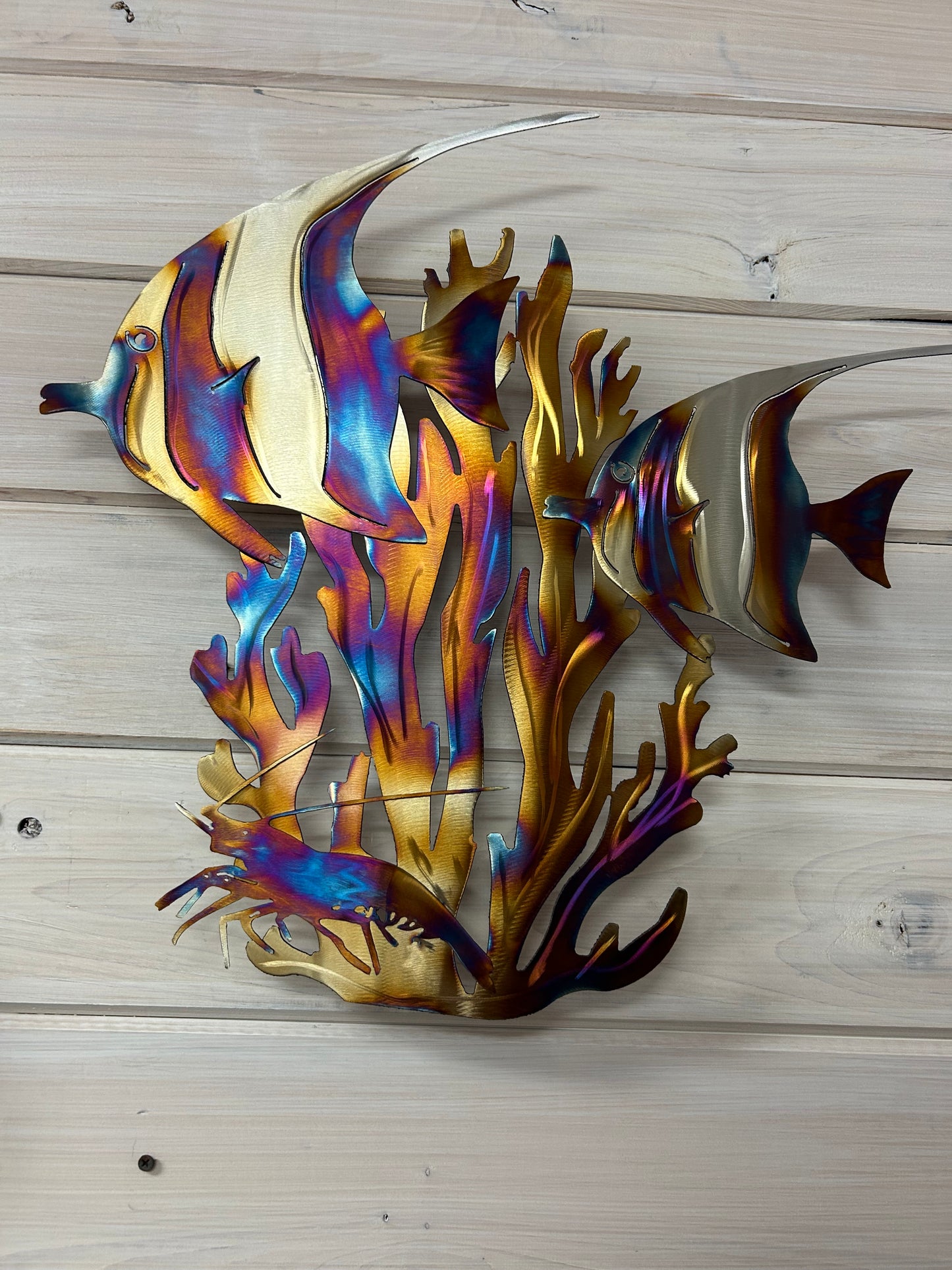 Coral reef and fish stainless steel