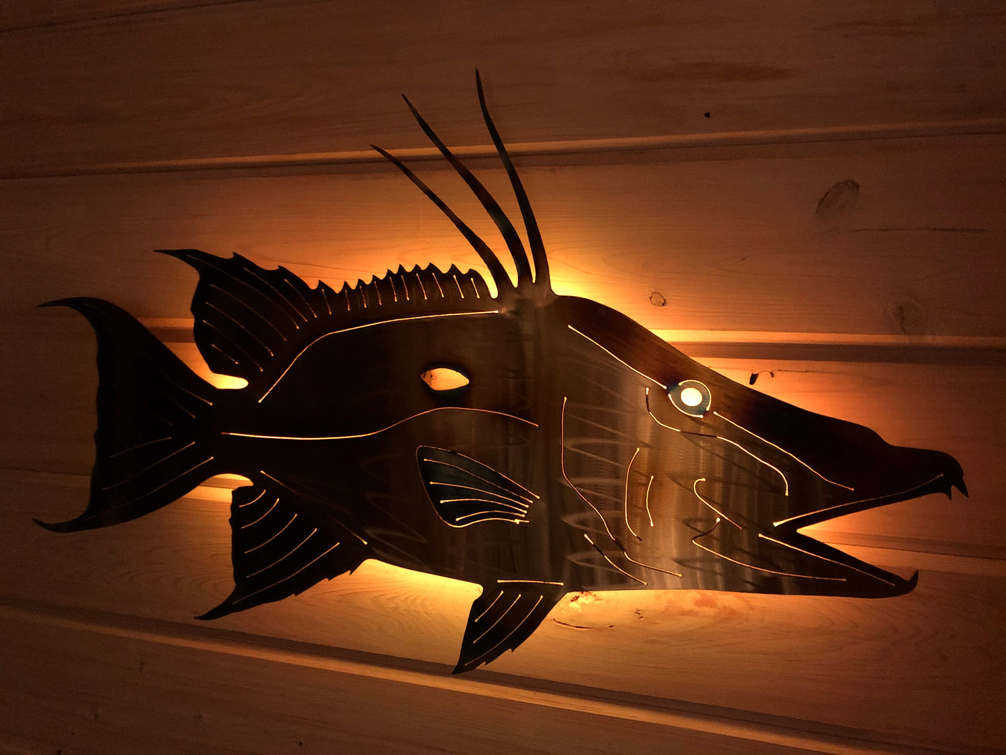 Stainless Steel Hog Fish Metal Wall Art