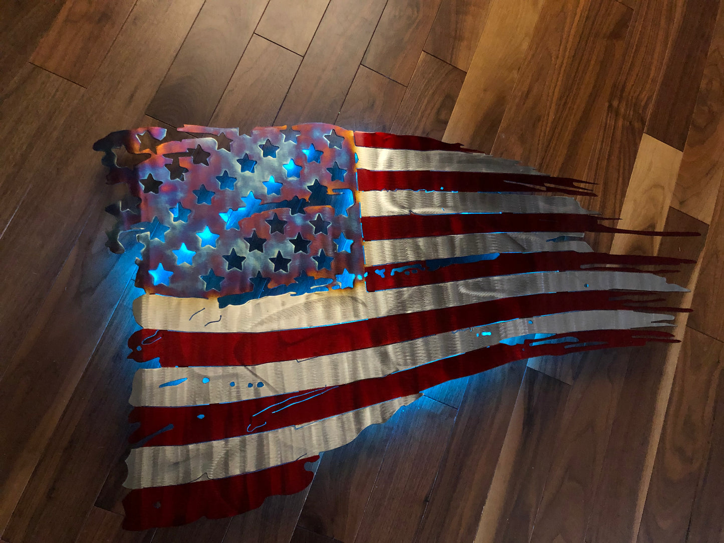 Army Tattered Flag stainless steel wall art