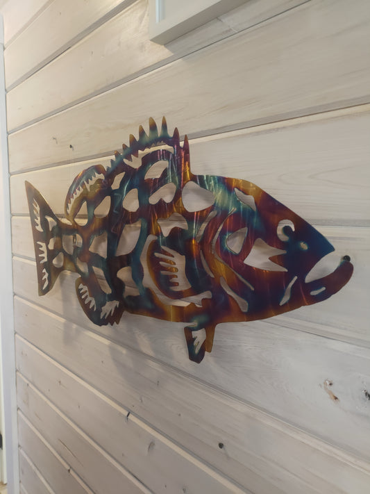Grouper art Stainless Steelmetal art