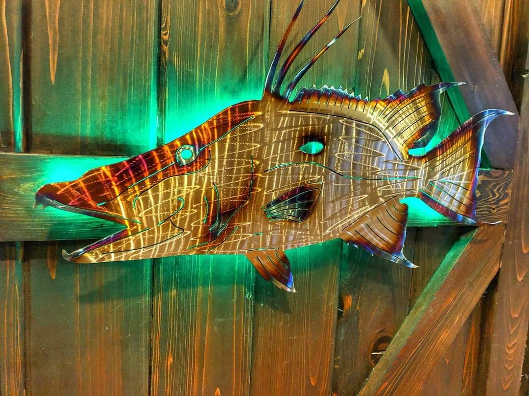 Stainless Steel Hog Fish Metal Wall Art