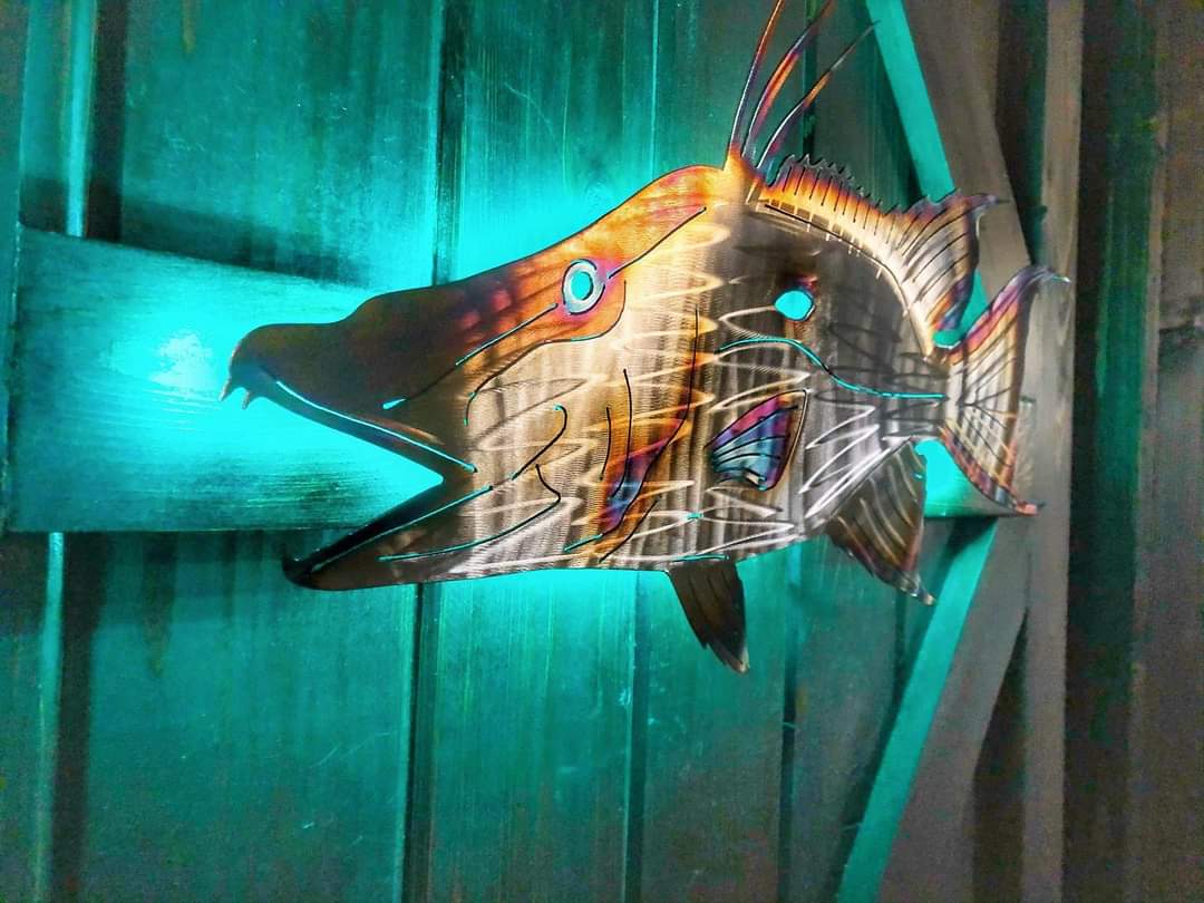 Stainless Steel Hog Fish Metal Wall Art