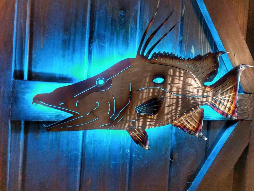 Stainless Steel Hog Fish Metal Wall Art