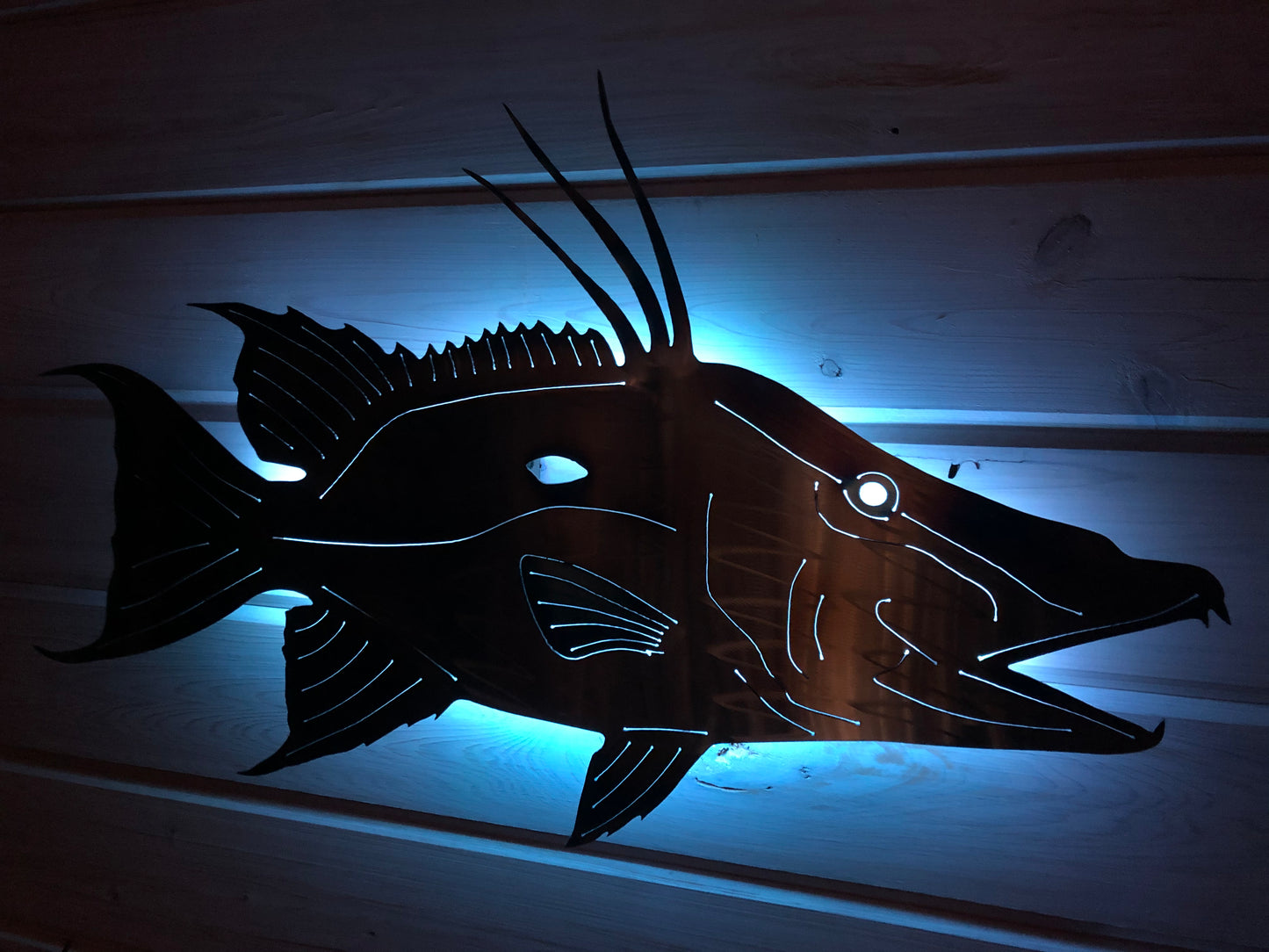Stainless Steel Hog Fish Metal Wall Art