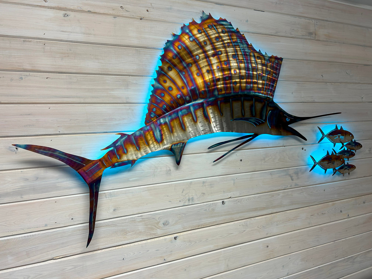 Stainless Steel Sailfish art Horizontal
